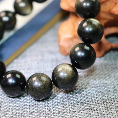 Miniatura 4 de Jan Dee Pulsera de cristal PiXiu de obsidiana natural y semipreciosa