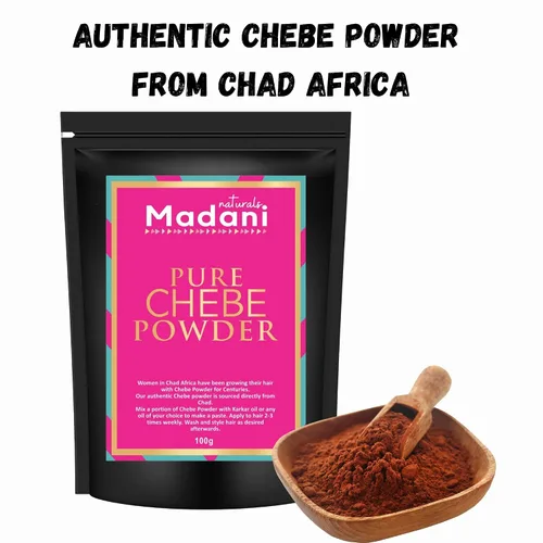 Miniatura 2 de Madani Naturals Auténtico polvo puro de Chad África, ingredientes orgánicos naturales, fórmula saludable para el crecimiento del cabello, ayuda a