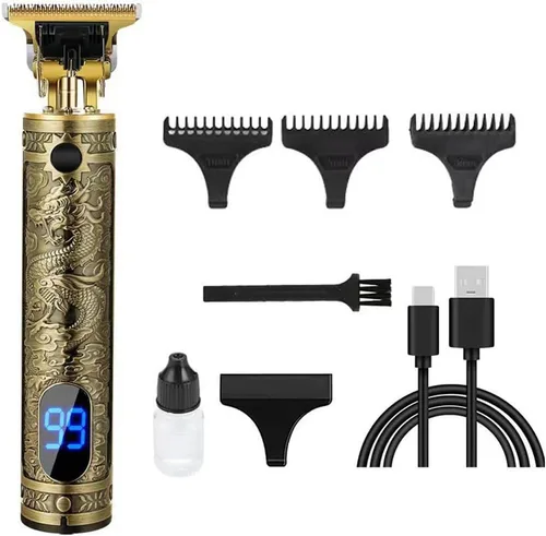 Miniatura 63 de Cortadora de pelo profesional para hombres y mujeres, inalámbrica, recargable, recortadora de pelo, kit de aseo de corte de cuerpo de metal