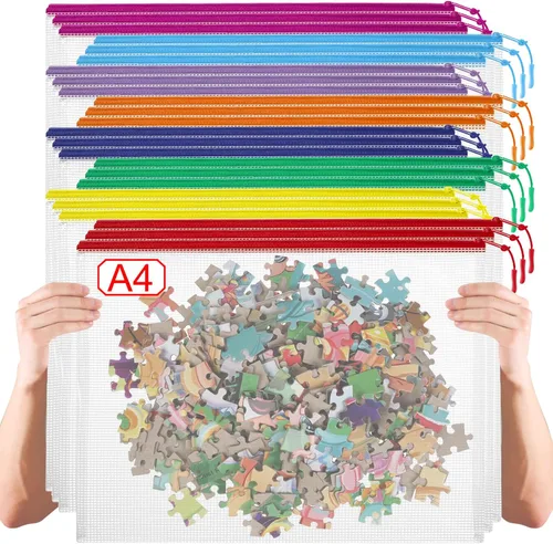 Miniatura 8 de 20 bolsas de malla con cremallera, tamaño A3 de 17 x 12 pulgadas, grandes bolsas reutilizables con cremallera para organizar el aula