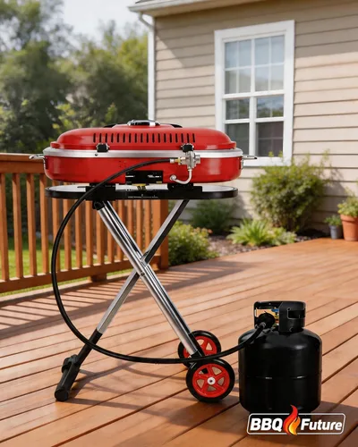 Miniatura 6 de Regulador de parrilla para barbacoa con adaptador de manguera de 5 pies de repuesto para parrillas Coleman Roadtrip, regulador adaptador