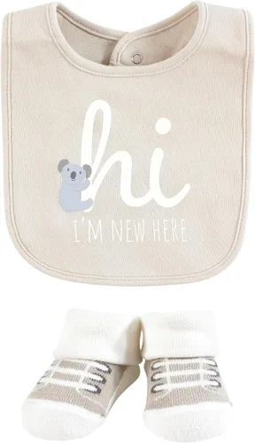 Miniatura 152 de Hudson Baby Conjunto de babero y calcetines unisex de algodón para bebé