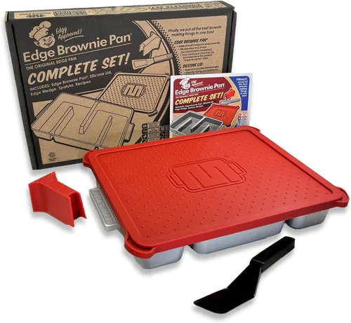 Miniatura 10 de Molde Baker's Edge para brownie – El Original – revestimiento antiadherente duradero, estructura de aluminio fundido de calibre pesado, 9 x 12