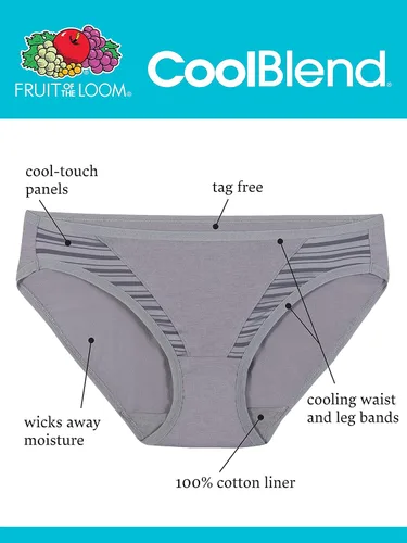 Miniatura 4 de Fruit of the Loom Women's Breathable Underwear, Moisture Wicking Keeps You Cool & Comfortable, Available in Plus