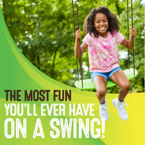 Miniatura 3 de Swurfer Kick Stand Up Surfing Tree Swing Outdoor Swings for Kids Up to 200 Lbs - Hang from Up to 10 Feet High - Includes 24" SwingBoard, UV Verde