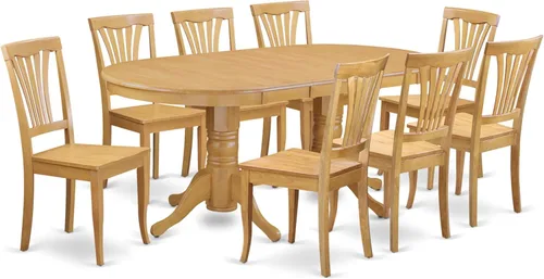 Miniatura 24 de East West Furniture VAAV5-LWH-W - Juego de comedor de 5 piezas para 4 personas, incluye una mesa de comedor ovalada con hojas de mariposa y 4 sillas