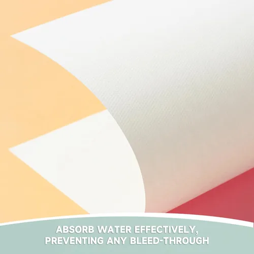 Miniatura 5 de VEOOK Bloc de papel de acuarela, papel de color de agua de 9 x 12 pulgadas, 50 hojas de 95 libras/7.05 oz/m², papel de dibujo para adultos, pintura