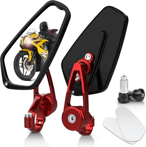 Miniatura 8 de MICTUNING Espejos para motocicleta – Espejos retrovisores de extremo de barra de 2,22 cm compatibles con la mayoría de Honda Grom, Yamaha, Kawasaki