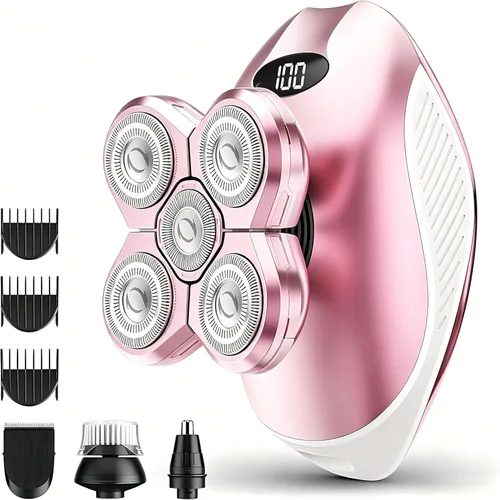 Rasuradoras eléctricas para mujeres, afeitadora corporal recargable 5 en 1 - Removedor de vello impermeable húmedo y seco - Recortadora para mujer