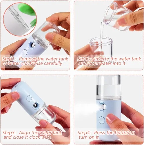 Miniatura 6 de Mudder 4 unidades de nano facial Mister práctico pulverizador de nano niebla de 1.06 onzas líquidas, tanque de agua visual portátil, vaporizador