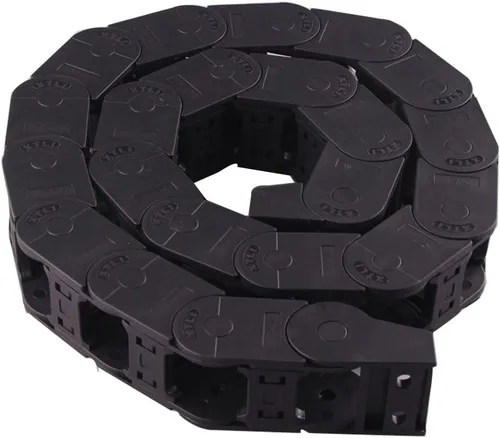 Miniatura 7 de 0.394 x 0.394 in tipo semi cerrado de plástico de remolque CNC máquina herramienta cable portador cadena de arrastre anidado negro
