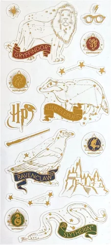 Miniatura 9 de Paper House Productions Harry Potter Hogwarts House Crests - Hojas de calcomanías con efecto esmaltado brillante, paquete de 3 Escudos de la casa