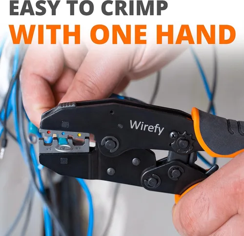 Miniatura 5 de Wirefy Juego de herramientas de engarce de 5 piezas, engarzadora de alambre de trinquete, para conectores termorretráctil, nailon, no aislados