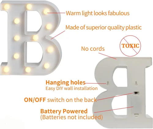 Miniatura 9 de Luces LED de marquesina, letrero de barra iluminado, lámpara de letras para bar, bar, funciona con pilas, para boda, fiesta de cumpleaños, lámpara