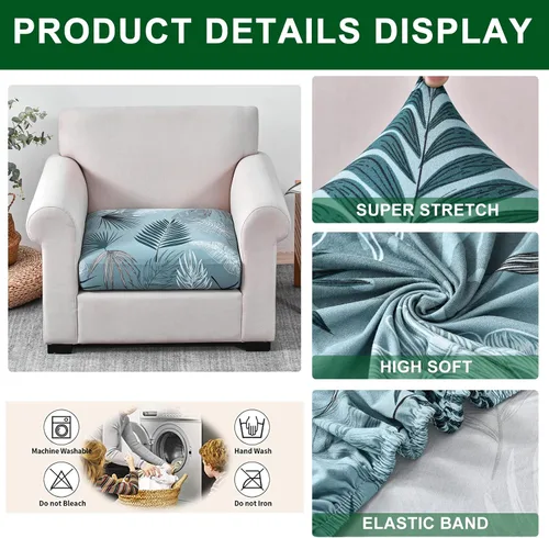 Miniatura 4 de CRFATOP Fundas elásticas de cojín de repuesto para sofá, fundas de asiento de sofá impresas, lavable, extraíble, protector de muebles individual