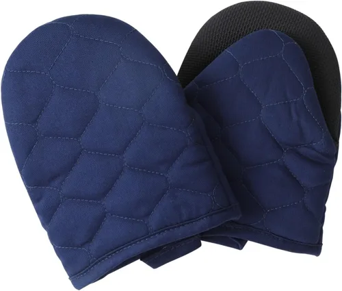 Miniatura 7 de Glynniss Mini guantes de horno resistentes al calor, 2 guantes cortos de silicona para horno, superficies de agarre antideslizantes, guantes