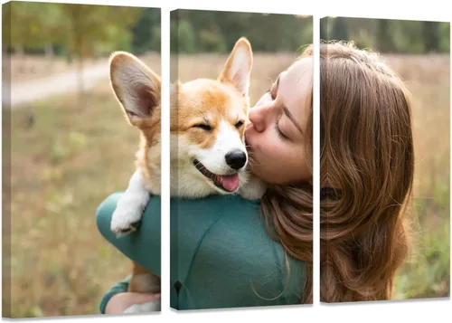 Miniatura 12 de ZXHYWYM Impresiones personalizadas con tus fotos, imágenes personalizadas de 3 piezas para retratos familiares, mascotas, imágenes personalizadas 3