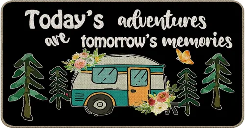 Miniatura 39 de Tapete divertido para puerta de campista de 17 x 30 pulgadas, regalos de campamento para hombres y mujeres, alfombras de campista