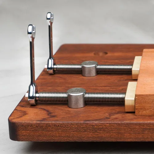 Miniatura 2 de DDWT - Paquete de 2 abrazaderas de banco para perro con 4 unidades de banco para carpintería de 3/4 pulgadas, ajustable, acero inoxidable y latón