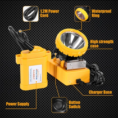 Miniatura 3 de Linterna frontal LED superbrillante para minería, recargable e impermeable, lámpara minera subterránea a prueba de explosiones para túnel, mina