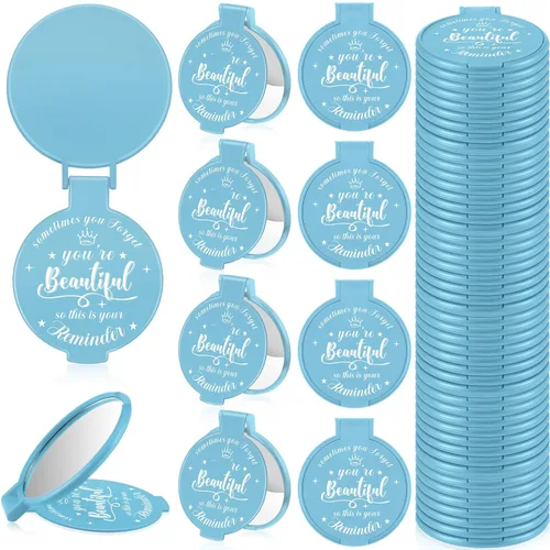 Miniatura 11 de 100 piezas de espejo compacto inspirador de 2.76 pulgadas a granel para mujeres, pequeños regalos de graduación, día de la madre, fiesta, bolso