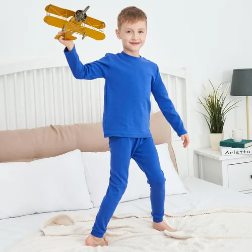 Miniatura 5 de Conjunto de ropa interior térmica para niños pequeños, pijamas largos para niños, 3-7 años