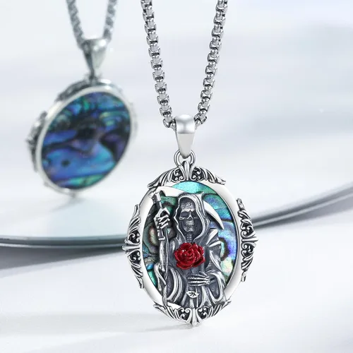 Miniatura 664 de Collar con colgante de plata de ley 925 con medalla de San Patrón, joyería religiosa para hombres y mujeres, con cadena de acero inoxidable 316L