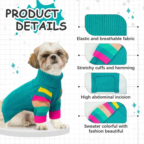 Miniatura 2 de Suéter para perro, cálido, cómodo y grueso para perros de tamaño grande, suéteres de Navidad para perros, suéteres de invierno, suéter de punto
