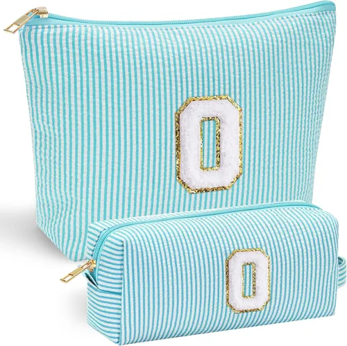 Miniatura 54 de YOOLIFE Regalos del Día de la Madre para mujeres, bolsa de maquillaje con inicial, bolsa de cosméticos, bolsa de maquillaje de viaje, regalos Rosado
