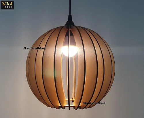 Miniatura 4 de Lámpara colgante de madera Iluminación colgante Lámpara de madera moderna Lámpara colgante Lámpara moderna de mediados de siglo Pantalla