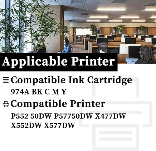 Miniatura 2 de Cartuchos de tinta 974A remanufacturados de alto rendimiento 974A para cartuchos de tinta 974A para impresoras HP PageWide X352DW X377DW X452DW Negro