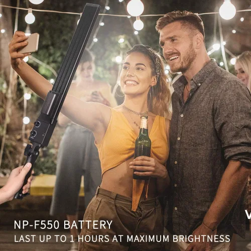 Miniatura 4 de Luz de video LED alimentada por batería, varita portátil de mano, regulable 2800-5500 K, kit de luz de estudio fotográfico con batería de iones