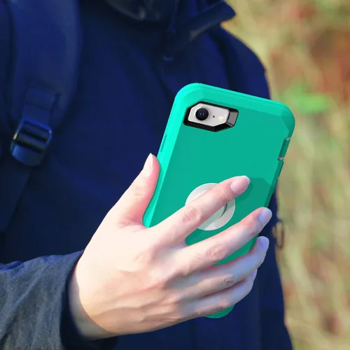Miniatura 8 de MXX Funda diseñada para iPhone SE 2020/SE 2022, funda protectora resistente con protector de pantalla [3 capas] cubierta de protección de goma