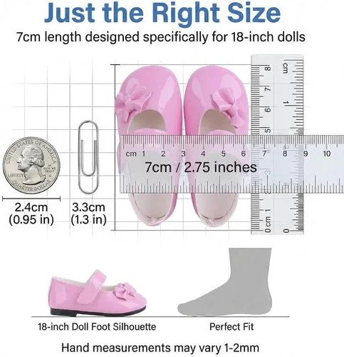 Miniatura 6 de MSYO Juego de 8 zapatos y accesorios de muñeca de 18 pulgadas, 3 pares de calzado de muñeca de moda, 3 pares de calcetines de corazón + 2 pares