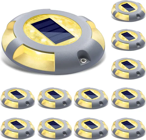 Miniatura 13 de SIEDiNLAR Luces solares para cubierta, luz LED para muelle de entrada, funciona con energía solar, marcadores de carretera impermeables para jardín