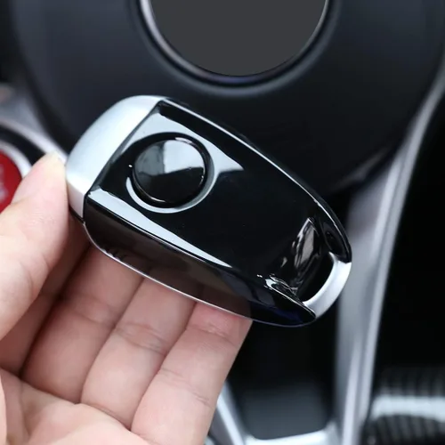 Miniatura 5 de ABS Car Key Shell Key Case Cover Trim para Alfa Romeo Giulia Stelvio 2017-2019 (negro)