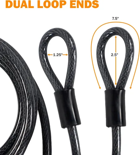 Miniatura 5 de Lumintrail Cable de seguridad resistente de 0.394 in, acero trenzado recubierto de vinilo con extremos sellados (4', 7', 10', 15' or 30') (4 pies)