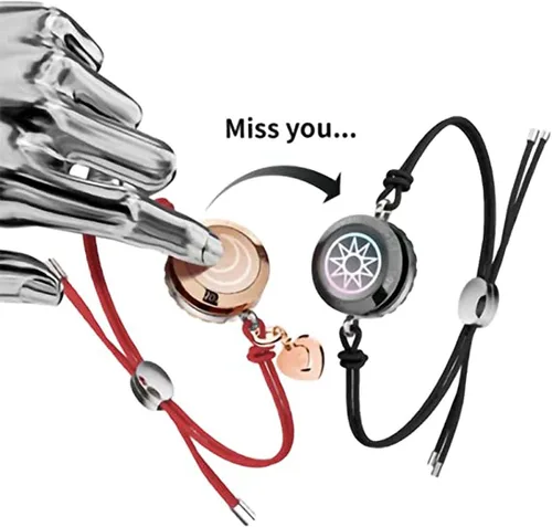 Miniatura 7 de LTQUS Pulsera parejas de larga distancia táctil bluetooth conexión damas y hombres regalo joyería conjunto (2 piezas)