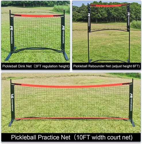 Miniatura 8 de Hoverphenix 10FT Mini Pickleball Net, 4FT Adjustable Height Dink Training Rebounder Net with Paddles Set of 2, Pickleballs and Carry Bag for Outdoor