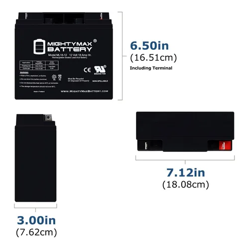 Miniatura 2 de Mighty Max Battery Batería SLA de 12V 18AH para Werker SLAA12-18NB - Paquete de 4