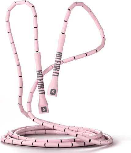 Sportbit Elite Cuerda de Saltar con Perlas - Cuerda de Velocidad Ajustable para Fitness, CrossFit, Boxeo - Sin Enredos, Ligera Rosa
