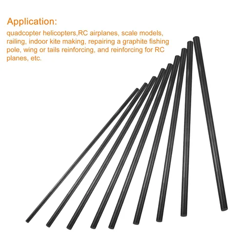 Miniatura 4 de MECCANIXITY Varilla de fibra de carbono, 0.394 in x 11.811 in para RC Plane DIY Herramienta Tubo de ala Quadcopter Arm