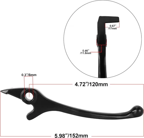 Miniatura 2 de RUTU Manija de palanca de freno de disco para bicicleta de tierra - Manija de freno de motocicleta universal - Compatible con Taotao Peace SunL JCL