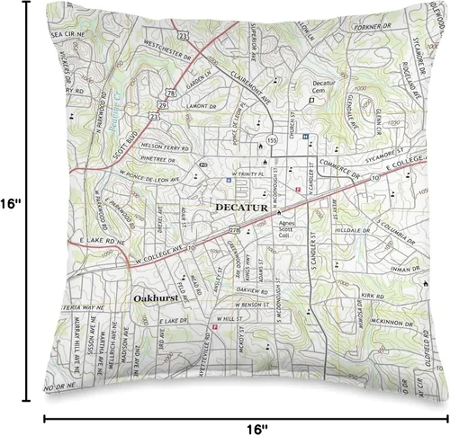 Miniatura 4 de Decatur GA Map (2017) Almohada de tiro