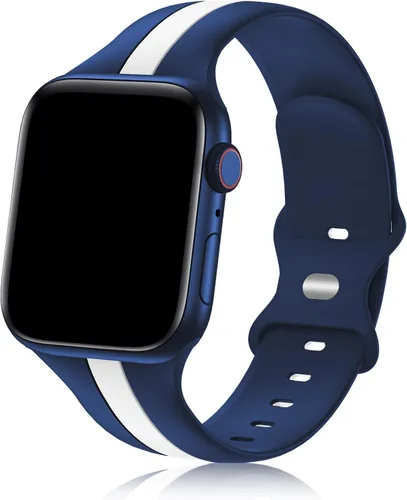 Miniatura 9 de Seizehe - Banda deportiva de diseño compatible con Apple Watch de 38/40/41/42/44/45/46/49 mm, unisex, correa de silicona suave para Apple Watch