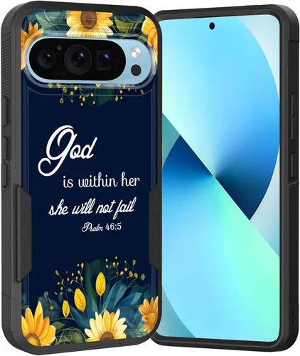 Miniatura 86 de Funda para Pixel 6A, Híbrida de Doble Capa de Servicio Pesado Resistente a Prueba de Golpes PC Duro + Funda Protectora de Silicona Suave para Google