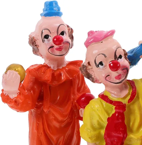 Miniatura 3 de Toyvian Figura de payaso de circo, adorno decorativo en miniatura para bandeja de arena y hogar D Cor modelo de payaso de resina de 3.93 pulgadas