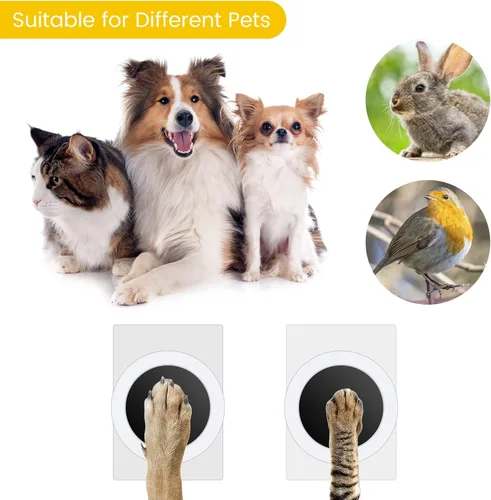 Miniatura 5 de Nabance Kit de impresión de huellas sin tinta para perros, gatos con 2 almohadillas redondas de tinta y 2 marcos de papel, kit de huellas de manos