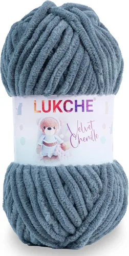 Miniatura 45 de Hilado de chenilla de terciopelo para amigurumi y punto de crochet súper voluminoso 100 gr (69,0 m) (Grosor del hilo 8 mm) (Verde espárrago) 1