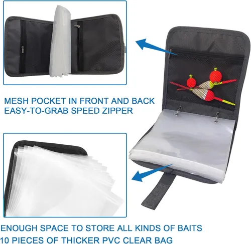 Miniatura 2 de Aventik Carpeta de aparejos de pesca, cubierta suave, cebo de pesca, bolsa de almacenamiento organizada, carpeta de cebo suave, resistente al agua